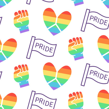Gay Pride Seamless pattern, LGBT rights backgroundのイラスト素材