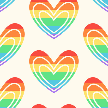 Gay Pride Hearts Seamless pattern, LGBT backgroundのイラスト素材
