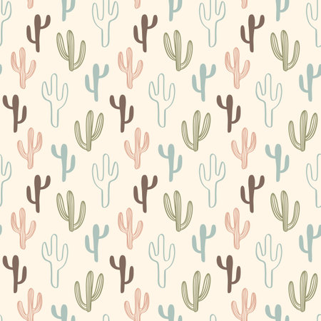 Western Seamless Pattern. Cacti Wild West Printのイラスト素材