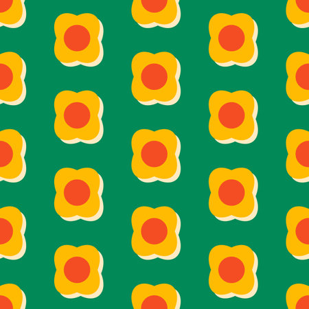 Retro Abstract Floral Geometric Seamless Patternのイラスト素材