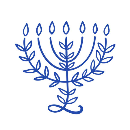 Menorah Hanukkah Shape Illustration Logo Icon Artのイラスト素材