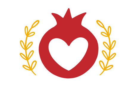 Pomegranate Logo Design. Rosh Hashanah Symbolのイラスト素材