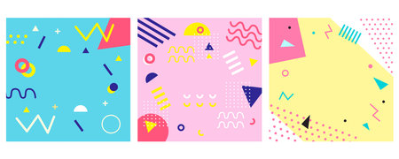 90s Abstract Background Vector Illustration setのイラスト素材