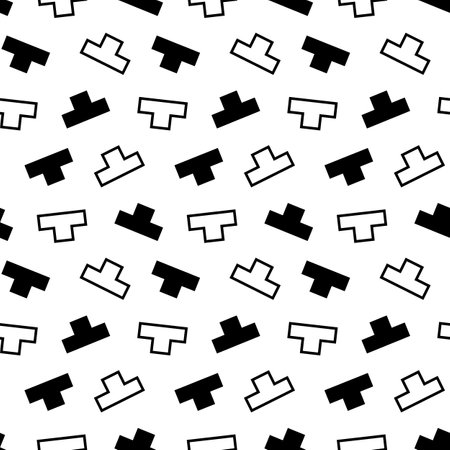 90s Trendy Geometric Memphis Seamless Patternのイラスト素材