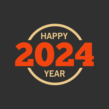 Happy new year 2024 banner, poster, greeting cardのイラスト素材