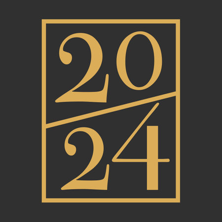 Happy new year 2024 banner, poster, greeting cardのイラスト素材