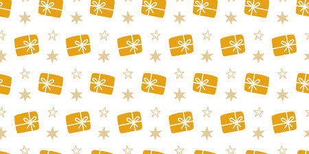 Christmas Gifts Seasonal Vector Seamless Patternのイラスト素材