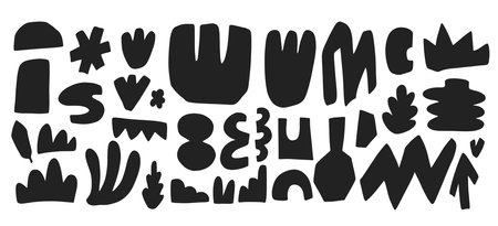 Cut out abstract organic shapes. Collage forms setのイラスト素材