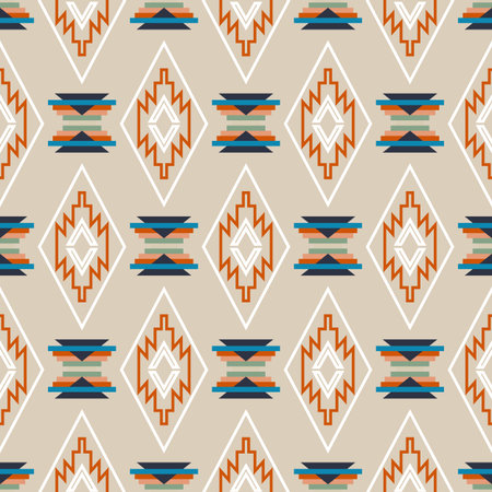 Tribal southwestern native navajo seamless pattern