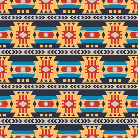 Tribal southwestern native navajo seamless pattern