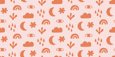 Abstract Nursery HAnd Drawn Seamless Pattern
