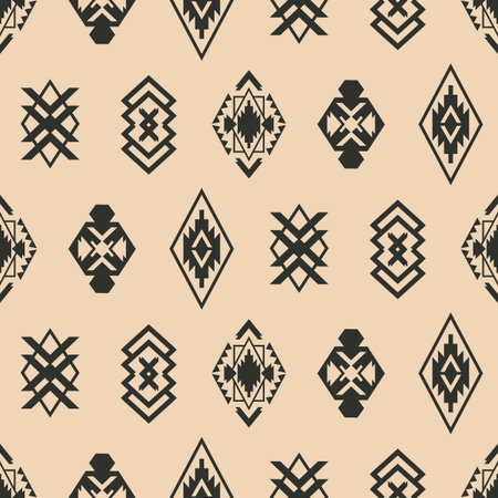 Tribal Southwestern Navajo Quilt Seamless Patternのイラスト素材
