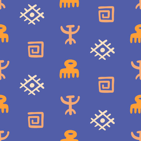 African ethnic seamless pattern. Tribal backgroundのイラスト素材