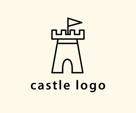 Castle Fortress Logo Tower Icon Sign Vector Emblemのイラスト素材