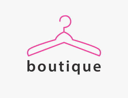 Fashion clothing store logo vector hanger design.のイラスト素材