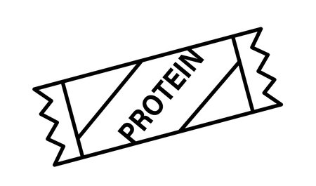 Wrapped protein snack bar Vector outline icon.のイラスト素材