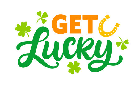Lucky Word Saint Patricks Day Banner Typographyのイラスト素材