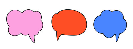 Chat Speech Bubble Message Text Cloud Shapes Setのイラスト素材