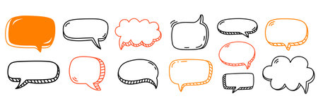 Chat Speech Bubble Message Text Cloud Shapes Setのイラスト素材