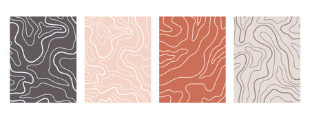 Topography background. Topographic map texture setのイラスト素材