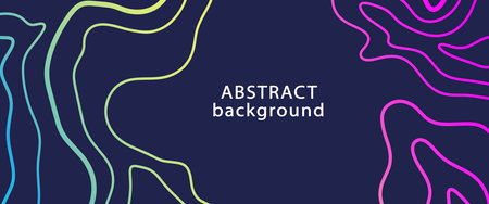 Futuristic neon abstract topography backgroundのイラスト素材