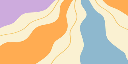 Twisted sun rays retro groovy banner background