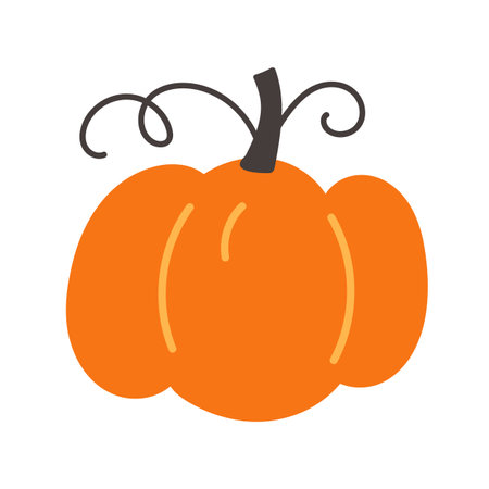 Autumn Pumpkin Illustration clipart isolatedのイラスト素材