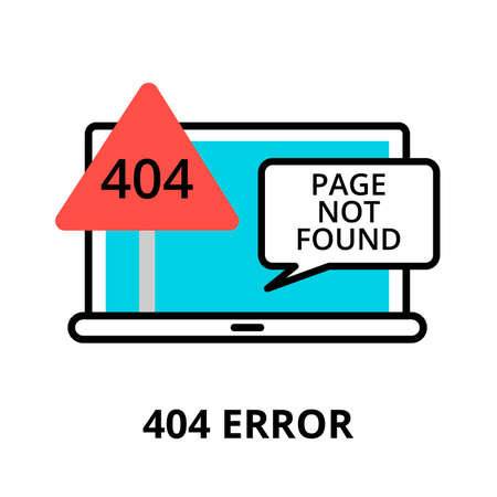 Modern flat editable line design vector illustration, concept of error 404 - page not found icon, for graphic and web designのイラスト素材
