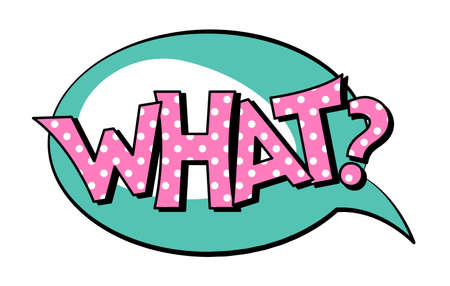 What? speech bubble in retro style. Vector illustration isolated on white backgroundのイラスト素材