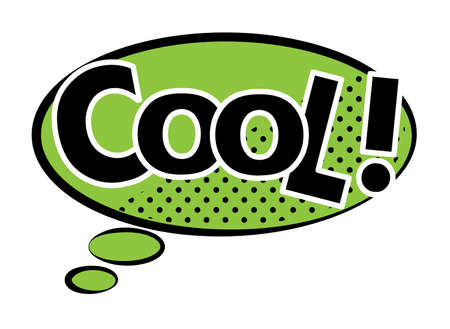 Cool! speech bubble in retro style. illustration isolated on white layoutのイラスト素材