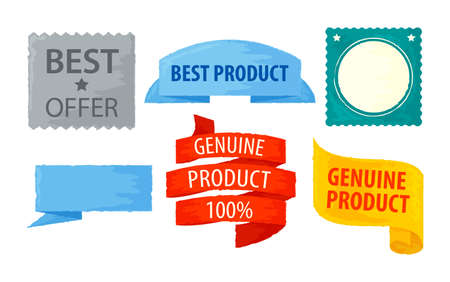 Set of sale and advertistment labels in watercolor style, vector illustration for graphic and web designのイラスト素材