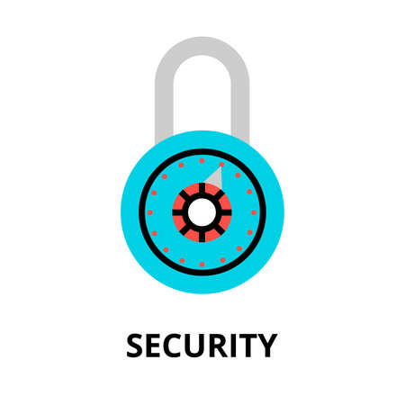 Modern flat design vector illustration, security icon, for graphic and web designのイラスト素材