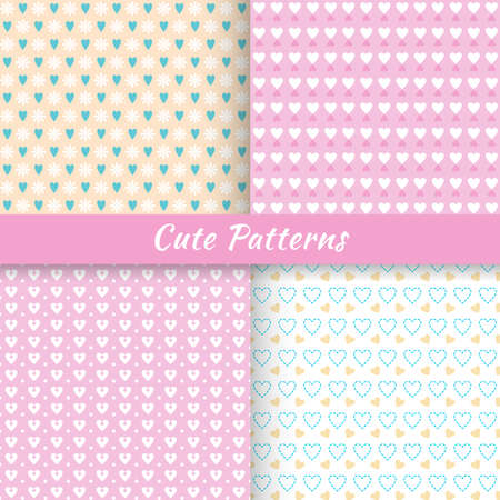Set of cute patterns, illustration, for web and graphic designのイラスト素材