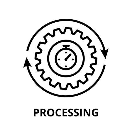 Modern editable line vector illustration, processing icon, for graphic and web designのイラスト素材