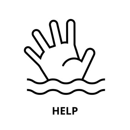 Modern editable line vector illustration, help icon for graphic and web design.のイラスト素材
