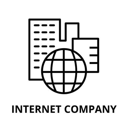 Modern editable line vector illustration, internet company icon, for graphic and web designのイラスト素材