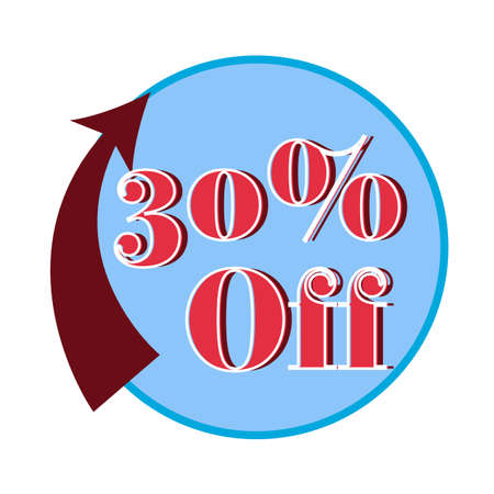30% off label, flat vector illustrationのイラスト素材