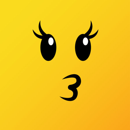 Yellow emoticons and emojis. Vector illustration in flat style close-upのイラスト素材