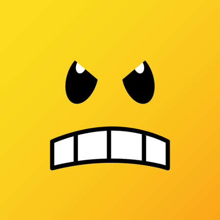 Yellow emoticons and emojis. Vector illustration in flat style close-upのイラスト素材