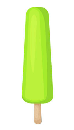 Color ice cream on white background, flat vector illustrationのイラスト素材