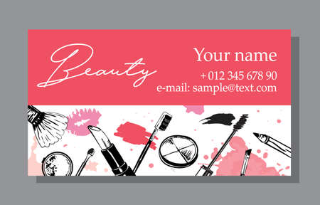 Cosmetics sale banners and ads templates, hand drawn style vector illustrationのイラスト素材