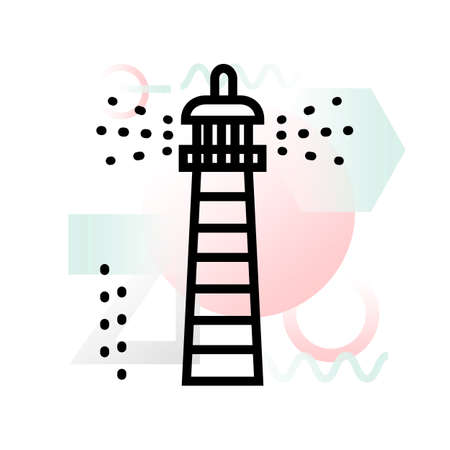 Concept icon of economic protection with abstract background, modern thin line design vector illustration for graphic and web designのイラスト素材