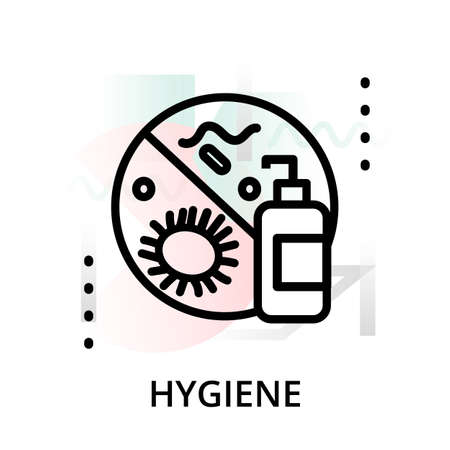 Modern flat editable line design vector illustration, concept of hygiene icon on abstract background, for graphic and web designのイラスト素材