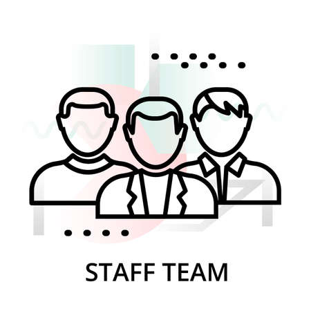 Modern editable line vector illustration, staff team icon on abstract background, for graphic, for graphic and web designのイラスト素材