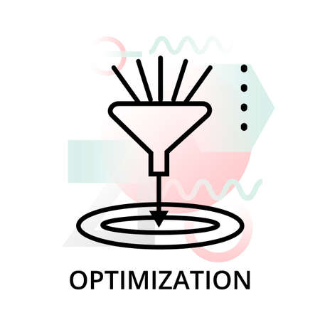 Modern editable line vector illustration, optimization icon on abstract background, for graphic, for graphic and web designのイラスト素材