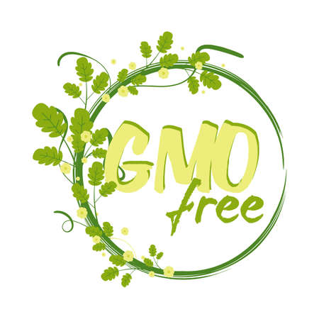 GMO Free sticker, vector illustration for graphic and web designのイラスト素材