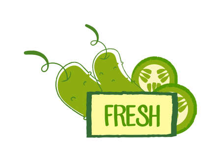 Fresh sticker, vector illustration for graphic and web designのイラスト素材