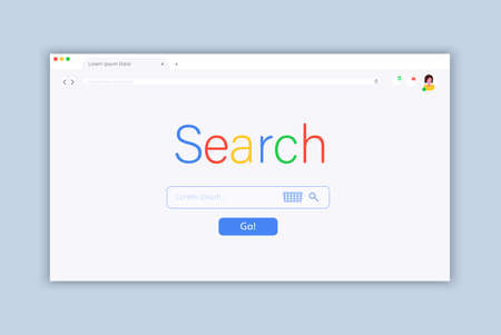 Search Application Form web page design template, modern user interface, flat design vector illustrationのイラスト素材