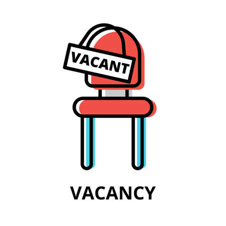 Concept of Vacancy icon, modern flat thin line design vector illustration, for graphic and web designのイラスト素材