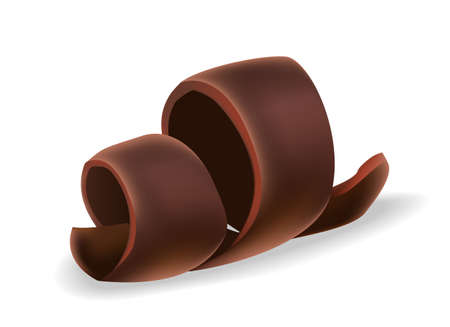 Chocolate shavings on white background, realistic vector illustration close-upのイラスト素材
